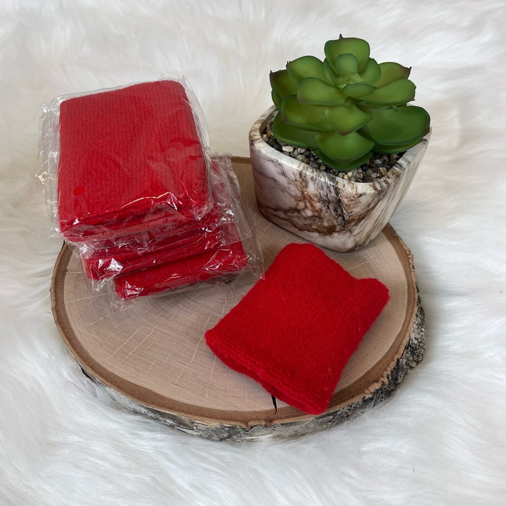 Lot 12 Pair Red Elastic Sweatbands New Unisex Kids
